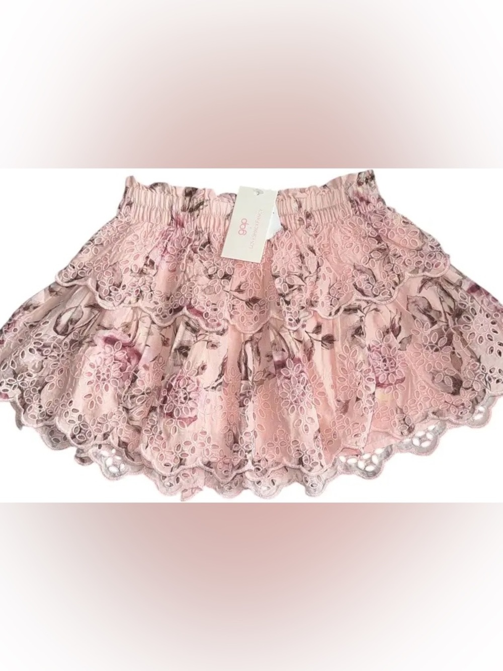 Girls GAP x LoveShackFancyPink Floral Skirt